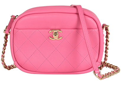 Trip Camera Bag, &pound;1,950, Handbags, Pink, Leather, Front view